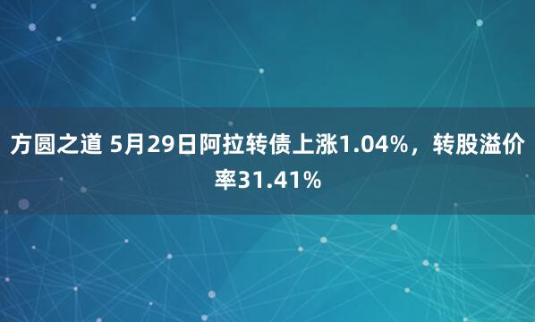 方圆之道 5月29日阿拉转债上涨1.04%，转股溢价率31.41%