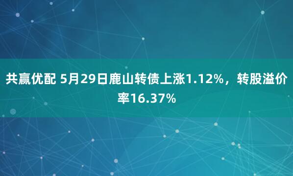 共赢优配 5月29日鹿山转债上涨1.12%，转股溢价率16.37%